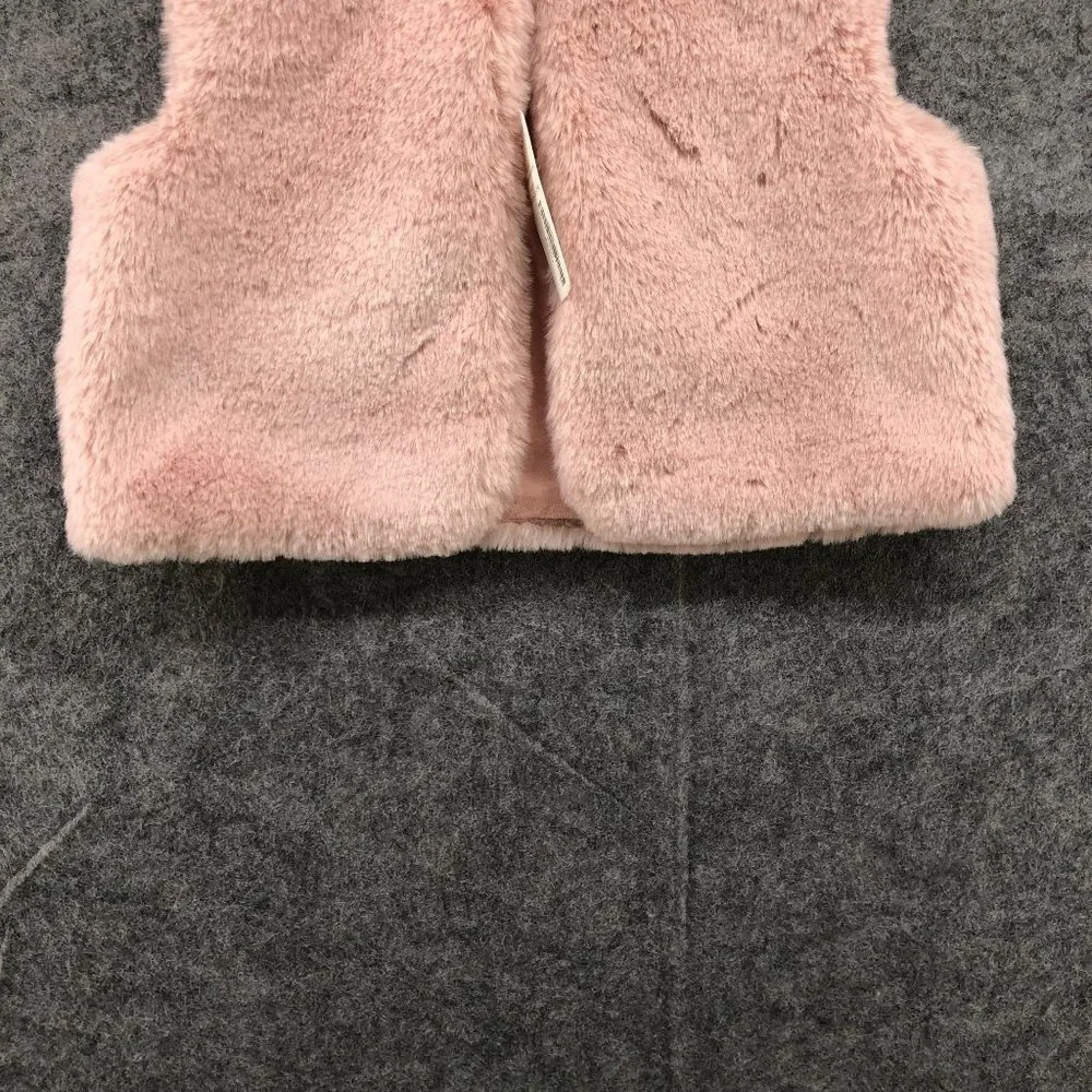 NWT Gymboree‎ Girls 2T Pink Fuzzy Plush Sweater Vest Jacket One Button Toddler